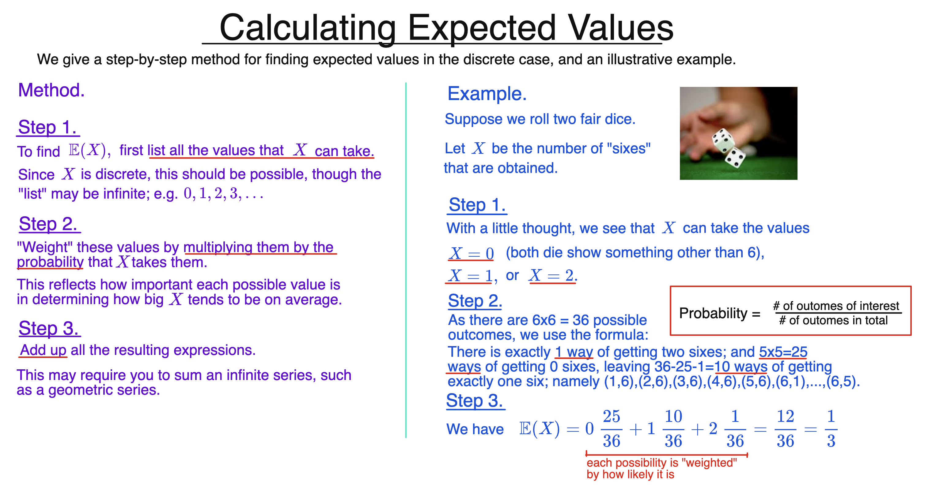 Calculating Expected Values